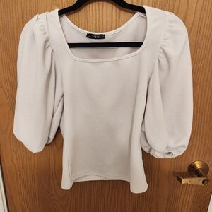 White Shien Puff Sleeve Shirt